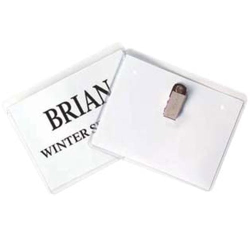 C-Line 4" x 3" Sealed Clip Style Name Badge Holder Kits 96pk - CLI-95596