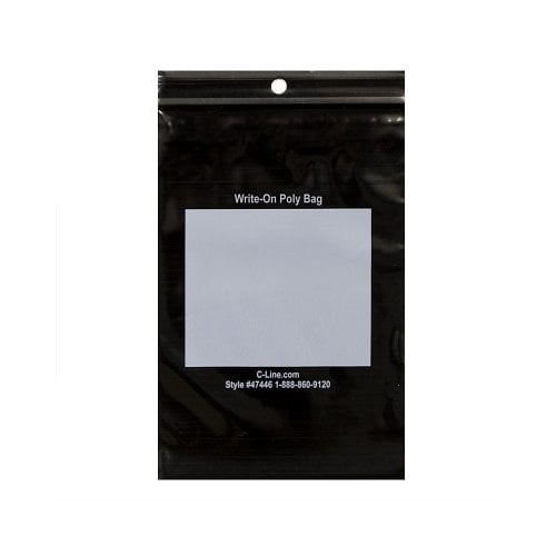 C-line Write-On Reclosable Black PolyBags