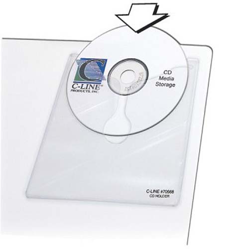 C-Line 5 1/3" x 5 2/3" Self-Adhesive CD Holders 10pk - CLI-70568