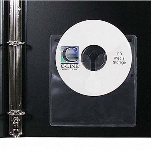 C-Line 5 1/3" x 5 2/3" Self-Adhesive CD Holders 10pk - CLI-70568
