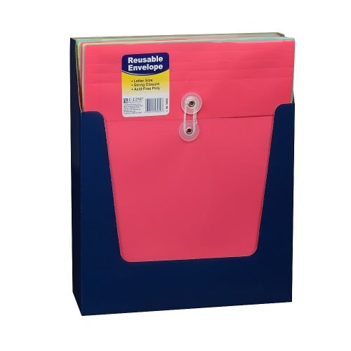 C-Line Assorted Poly Envelope Top Load w/ String Closure 24pk - CLI-58020 - Clearance Sale