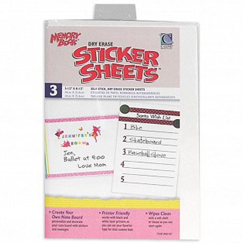 C-Line 8 1/2" x 5 1/2" Dry Erase Sticker Sheets 3pk - CLI-66187