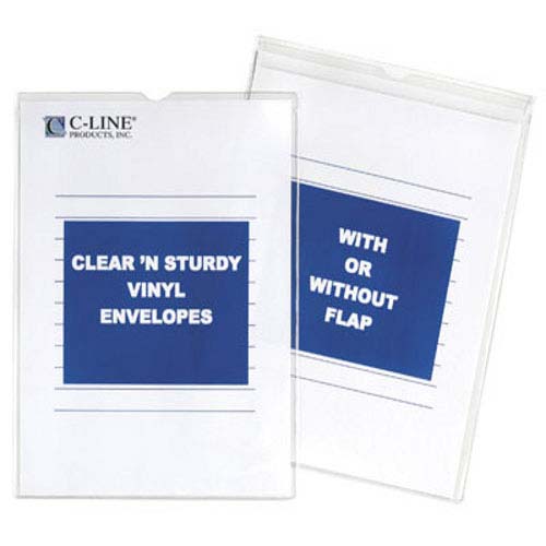 C-Line 8 1/2" x 11" Clear 'N Sturdy Vinyl Envelope Without Flap - CLI-84911