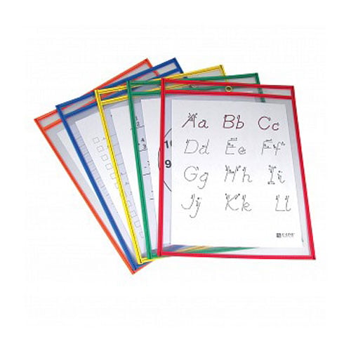 C-Line  9" x 12" Assorted Reusable Dry Erase Pockets 10pk - CLI-40610