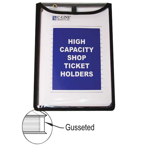 C-Line 9" x 12" x  1" Gusseted Stitched Shop Ticket Holders 15pk - CLI-39912