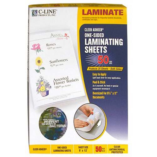C-Line Antimicrobial Protected Cleer Adheer Laminating Sheet 50pk - CLI-65009 - Clearance Sale
