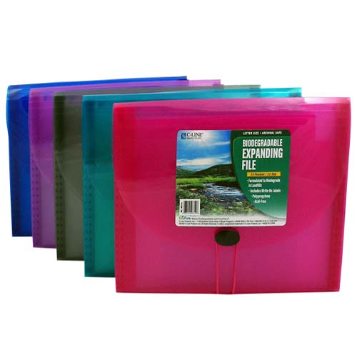 C-Line Assorted 13-Pocket Biodegradable Expanding File 12pk - CLI-48310