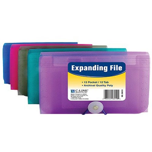 C-Line Assorted 13-Pocket Coupon Size Expanding File 12pk - CLI-58410