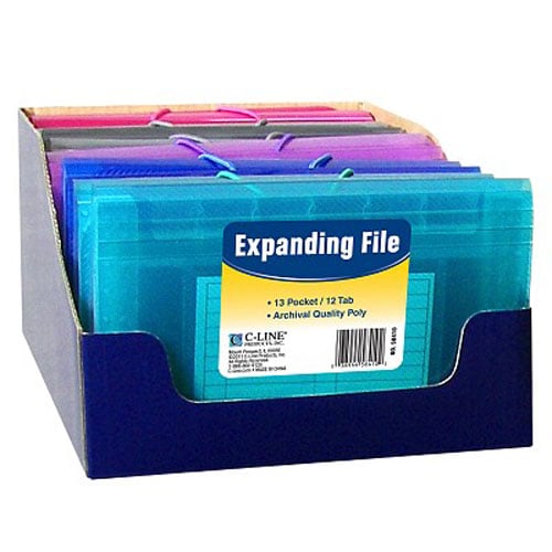 C-Line Assorted 13-Pocket Coupon Size Expanding File 12pk - CLI-58410