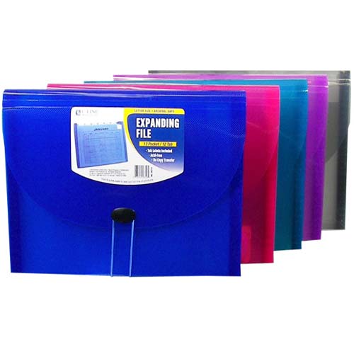 C-Line Assorted 13-Pocket Letter Size Expanding File 12pk - CLI-58310