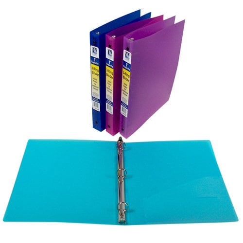 C-Line Assorted 3-Ring Poly Capacity Binder - 12/PK