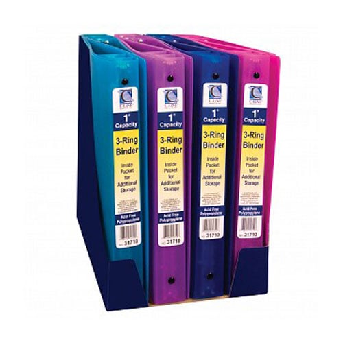 C-Line Assorted 3-Ring Poly Capacity Binder - 12/PK