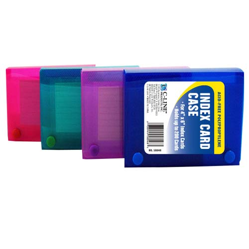 C-Line Assorted 4" x 6" Index Card Case 4pk - Clearance Sale