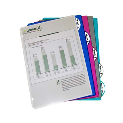 C-Line Assorted Poly Binder Index Dividers 5pk - CLI-5730