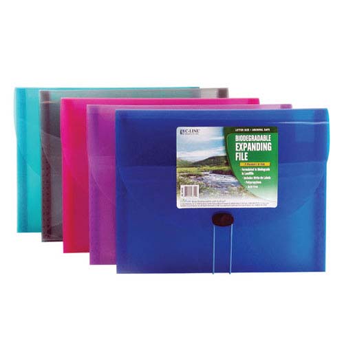 C-Line Assorted 7-Pocket Biodegradable Expanding File 12pk - CLI-48300