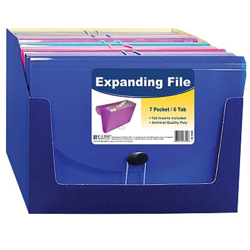 C-Line Assorted 7-Pocket Letter Size Expanding File 12pk - CLI-58300