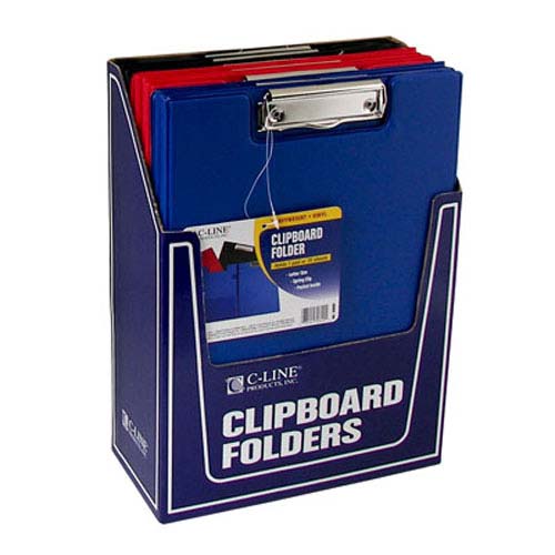 C-Line Assorted 8 1/2" x 11" Clipboard Folder 12pk - CLI-30600