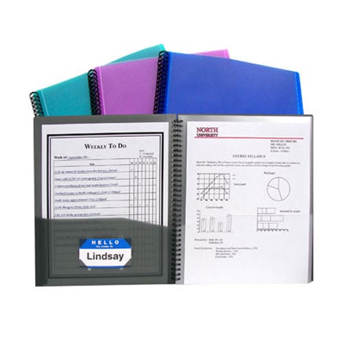 C-Line Assorted 8-Pocket Spiral-Bound Poly Portfolio 1pk - CLI-33080