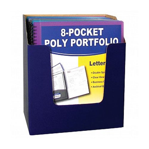 C-Line Assorted 8-Pocket Spiral-Bound Poly Portfolio 1pk - CLI-33080
