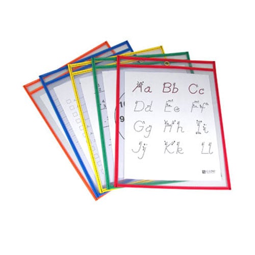 C-Line Assorted 9" x 12" Reusable Dry Erase Pockets 25pk - CLI-40620 - Clearance Sale