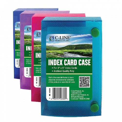 C-Line Assorted Biodegradable 3" x 5" Index Card Case - 1/EA