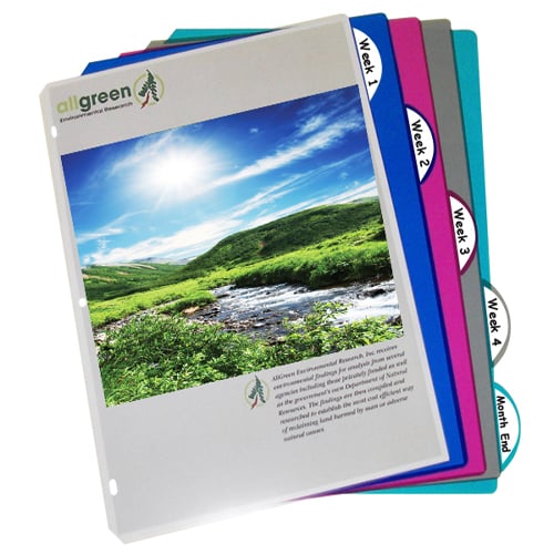 C-Line Assorted Biodegradable 5-Tab Poly Binder Index Dividers - 5/PK