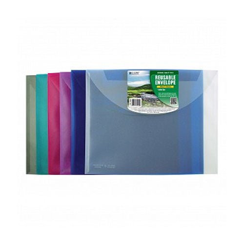 C-Line Assorted Biodegradable Reusable XL Poly Envelopes w/ Hook and Loop Closure 36pk - CLI-35000