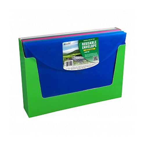 C-Line Assorted Biodegradable Reusable XL Poly Envelopes w/ Hook and Loop Closure 36pk - CLI-35000