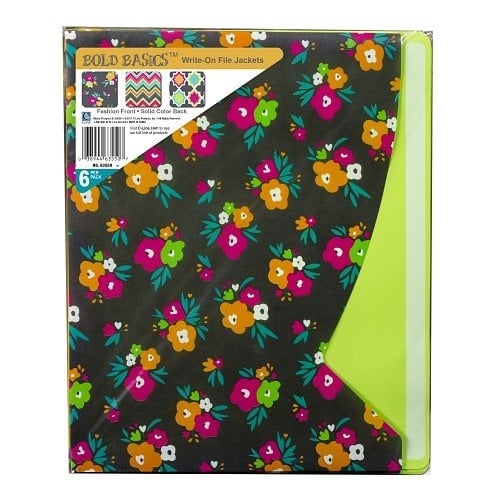 C-Line Assorted 8.5" x 11" Bold Basics Write-On Expanding File Jackets 6pk - CLI-63550 - Clearance Sale