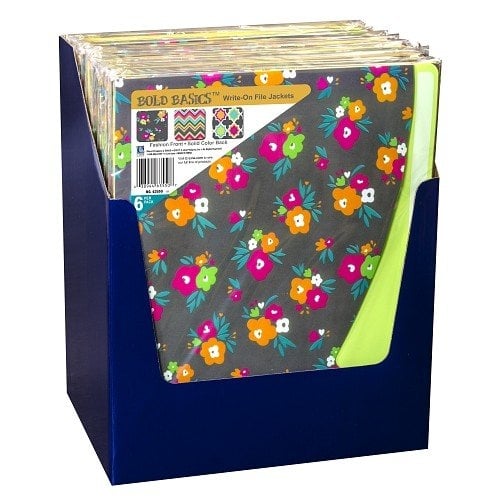 C-Line Assorted 8.5" x 11" Bold Basics Write-On Expanding File Jackets 6pk - CLI-63550 - Clearance Sale