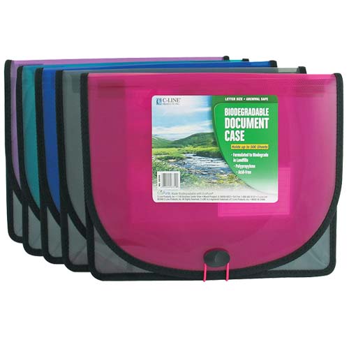 C-Line Assorted Extra Large Biodegradable Document Case - 12/PK