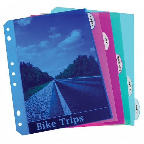 C-line Assorted Mini Size Poly Index Dividers 5pk - CLI-3730