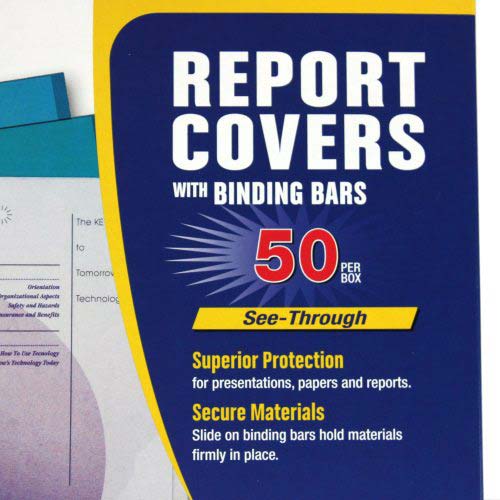 C-Line Assorted No-Punch Report Covers and Binding Bars 50pk - CLI-32550