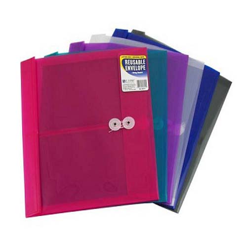 C-Line Assorted Poly Envelope Side Load w/ String Closure 24pk - CLI-58010