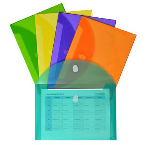 C-Line Assorted Poly XL Envelopes w/ Hook and Loop Closure 10pk - CLI-58030 - Clearance Sale