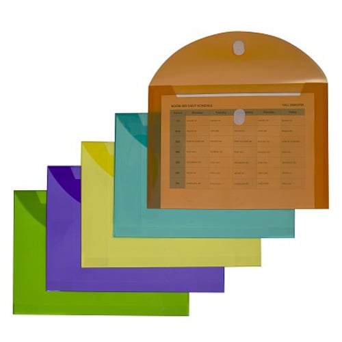 C-Line Assorted Poly XL Envelopes w/ Hook and Loop Closure 10pk - CLI-58030 - Clearance Sale