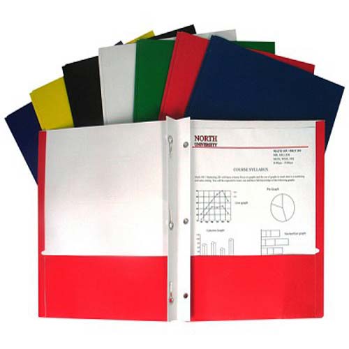 C-Line Assorted Recycled Two-Pocket Portfolio with Prongs 100pk - CLI-5320