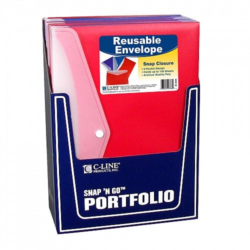 C-Line Assorted Snap 'N Go Reusable Poly Envelopes 24pk - CLI-99366 - Clearance Sale