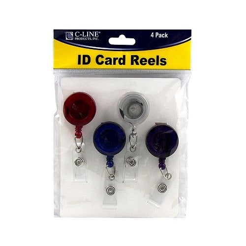 C-Line Assorted Translucent ID Card Reels 48pk - CLI-89200