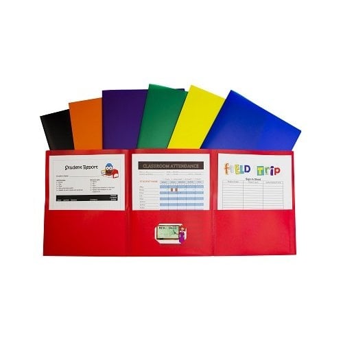 C-Line Assorted 8.5" x 11" Tri-Fold Poly Portfolio 24pk - CLI-33940