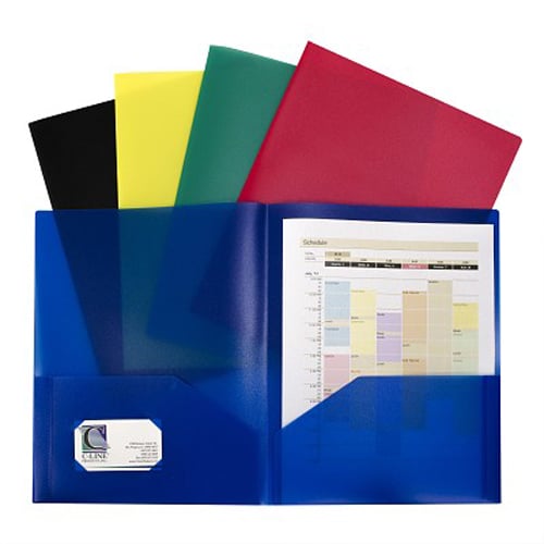 C-Line Assorted Two-Pocket Heavyweight Poly Portfolio 10pk - CLI-32950
