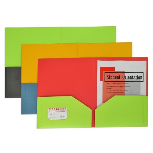 C-Line Assorted Two-Tone Two-Pocket Super Heavyweight Poly Portfolio 6pk - CLI-34720