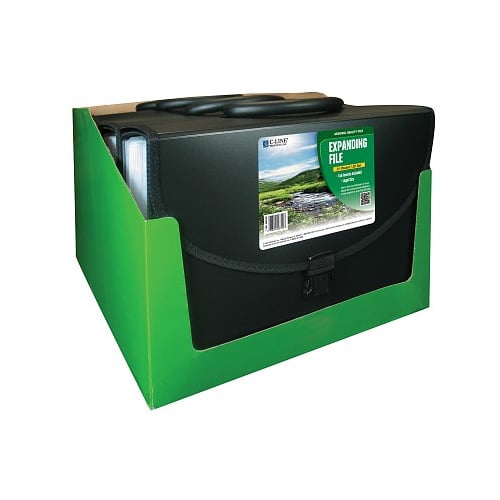 C-Line Black 21-Pocket Biodegradable Legal Size Expand File w/Handle