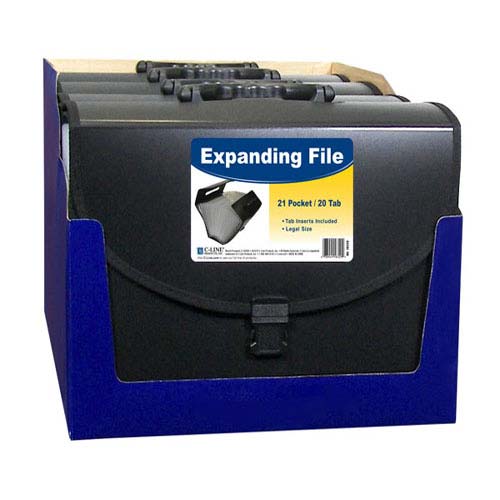 C-Line Black 21-Pocket Legal Size Expanding File w/Handle - CLI-58320