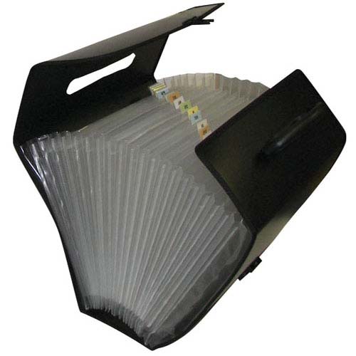 C-Line Black 21-Pocket Legal Size Expanding File w/Handle - CLI-58320