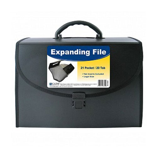 C-Line Black 21-Pocket Legal Size Expanding File w/Handle - CLI-58320