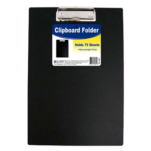 C-Line Black Clipboard Folder 1pk - CLI-30601