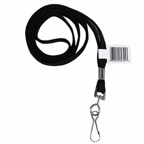 C-Line Black Flat Lanyard with Swivel Hook 100pk - CLI-89301 - Clearance Sale