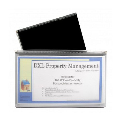 C-Line Black Legal Size 15" x 12" Zip 'N Go Reusable Envelope  5pk - CLI-48101