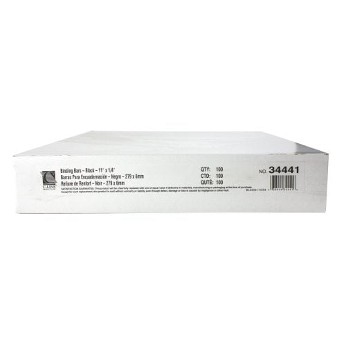C-Line Black 1/4" Binding Bars 100pk - CLI-34441